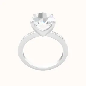 Micropave Engagement Ring With Four Prong Head