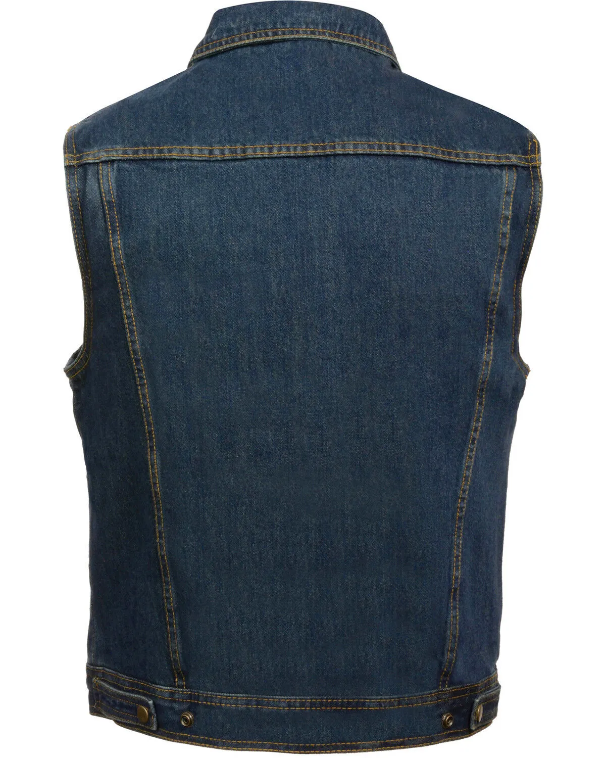 Milwaukee Leather Men's Snap Front Denim Vest with Shirt Collar- Big - 4X