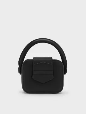 Mini Vertigo Boxy Top Handle Bag - Jet Black