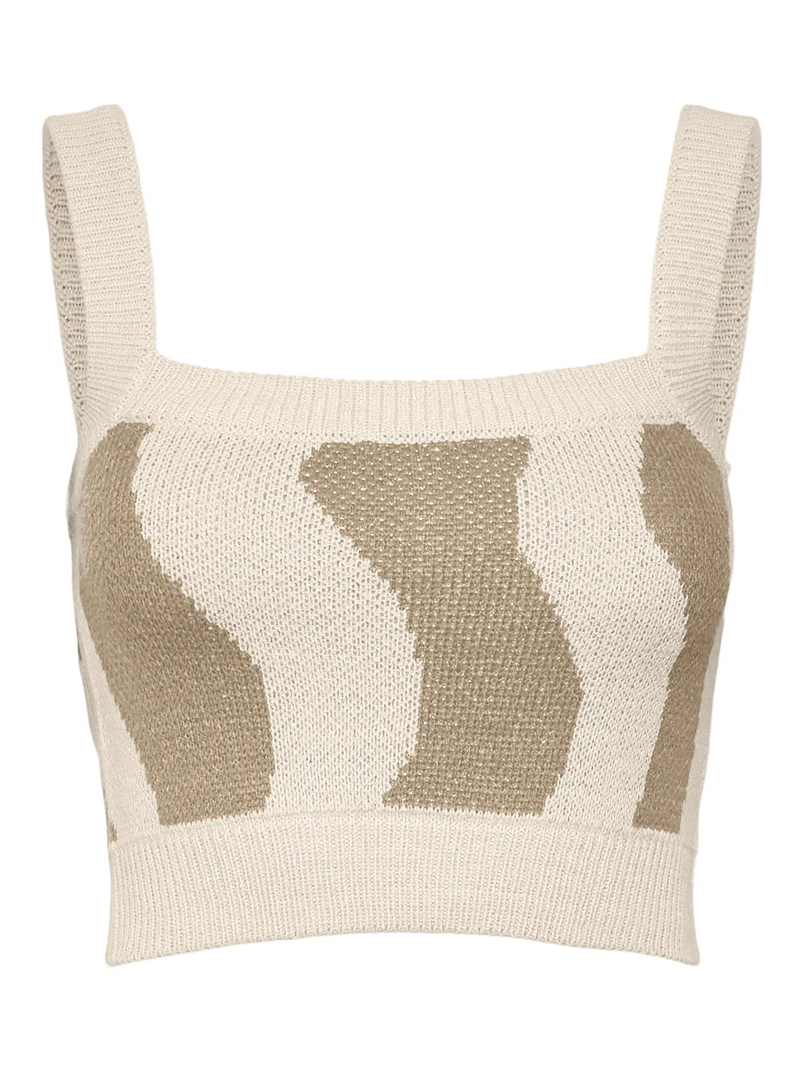 NOISY MAY Cosmic Square Neck Knit Top