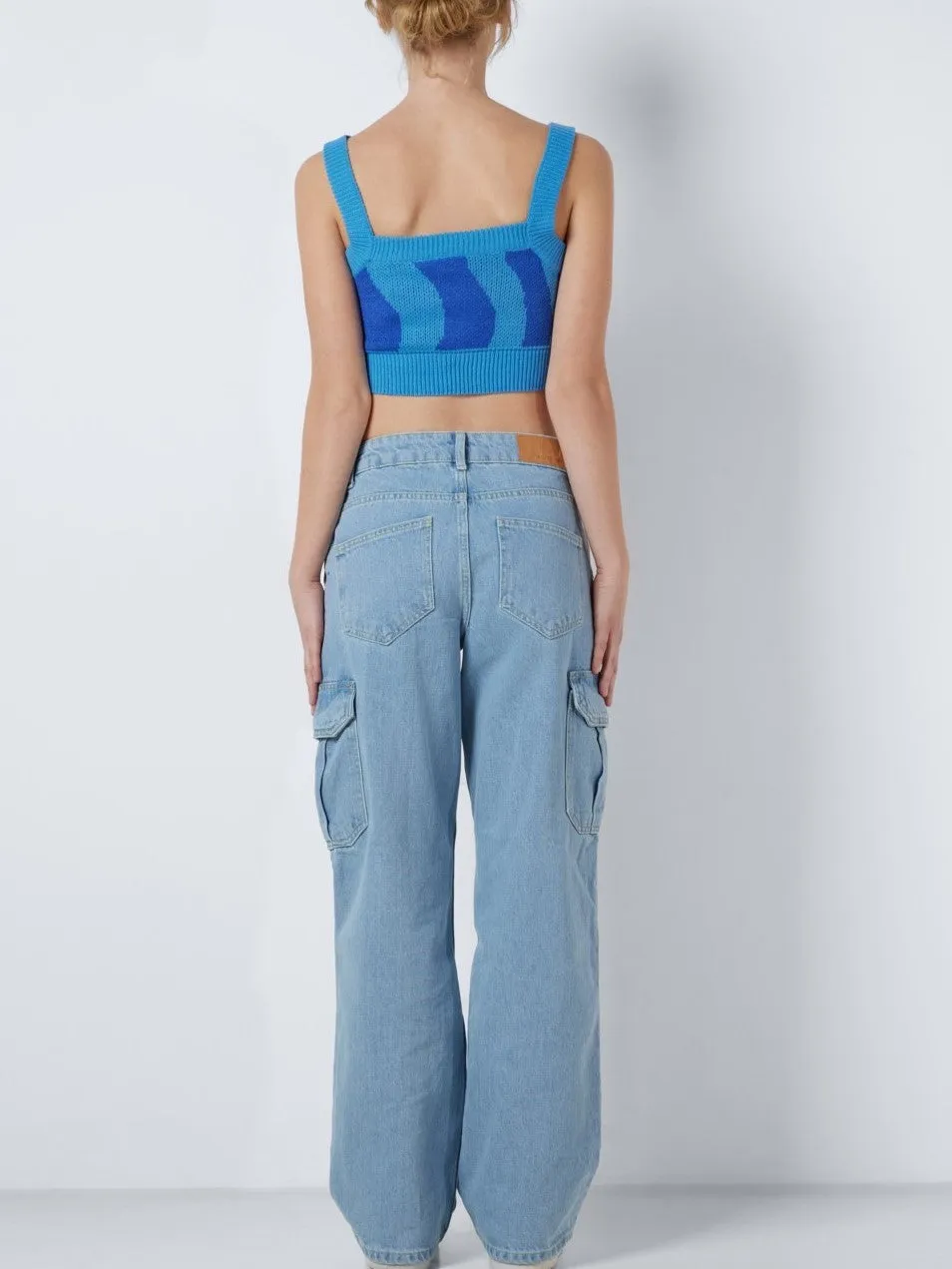 NOISY MAY Cosmic Square Neck Knit Top