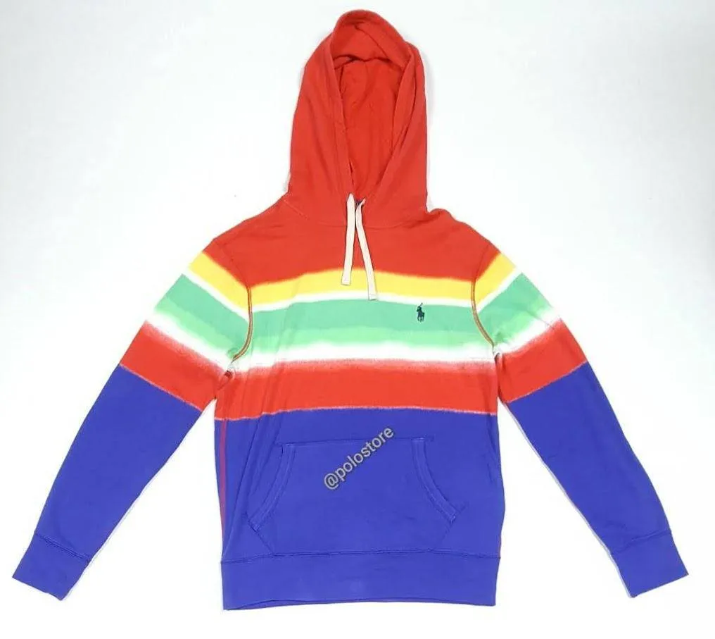 Nwt Polo Ralph Lauren Multi Color Stripe Cotton Hoodie