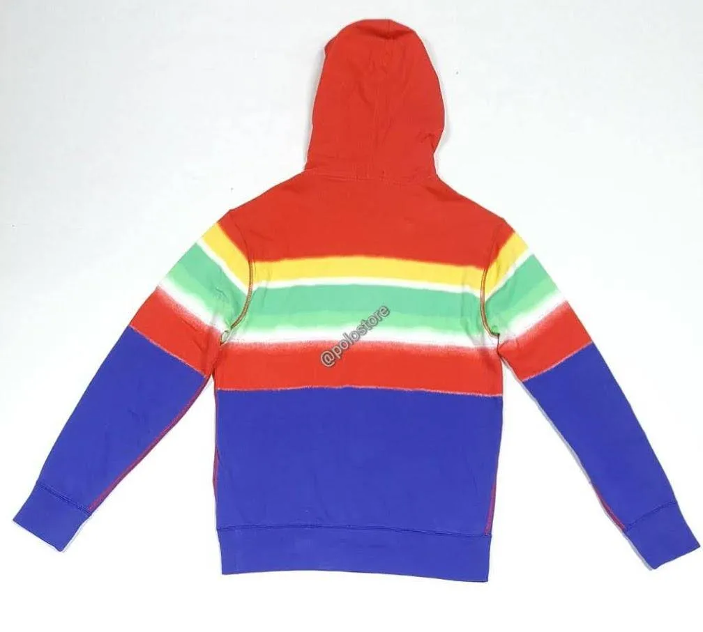 Nwt Polo Ralph Lauren Multi Color Stripe Cotton Hoodie