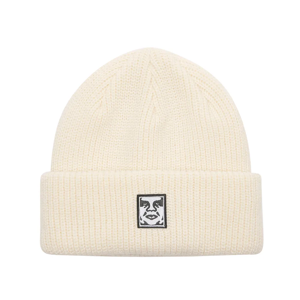 OBEY MID ICON PATCH CUFF BEANIE // UNBLEACHED