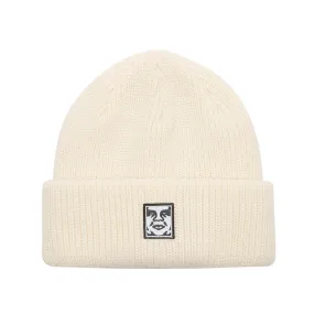 OBEY MID ICON PATCH CUFF BEANIE // UNBLEACHED