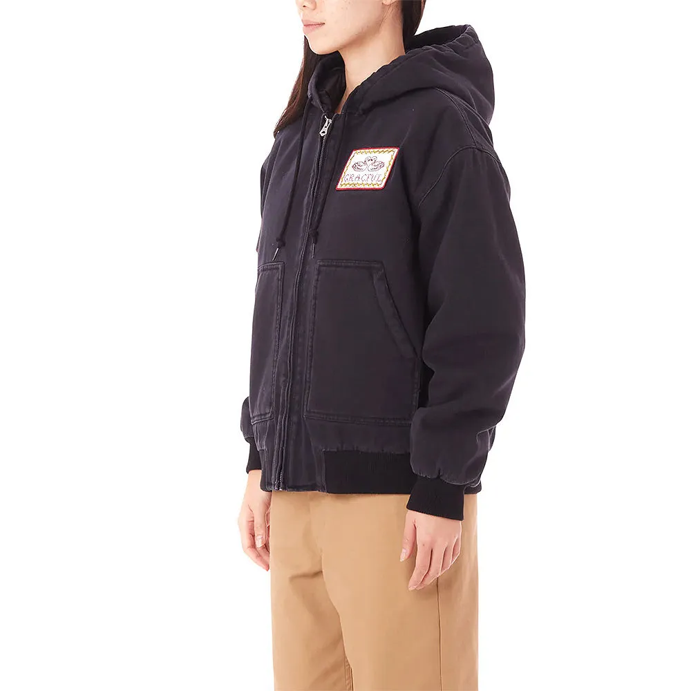 OBEY SWANS HOODED WORK JACKET // DIGITAL BLACK