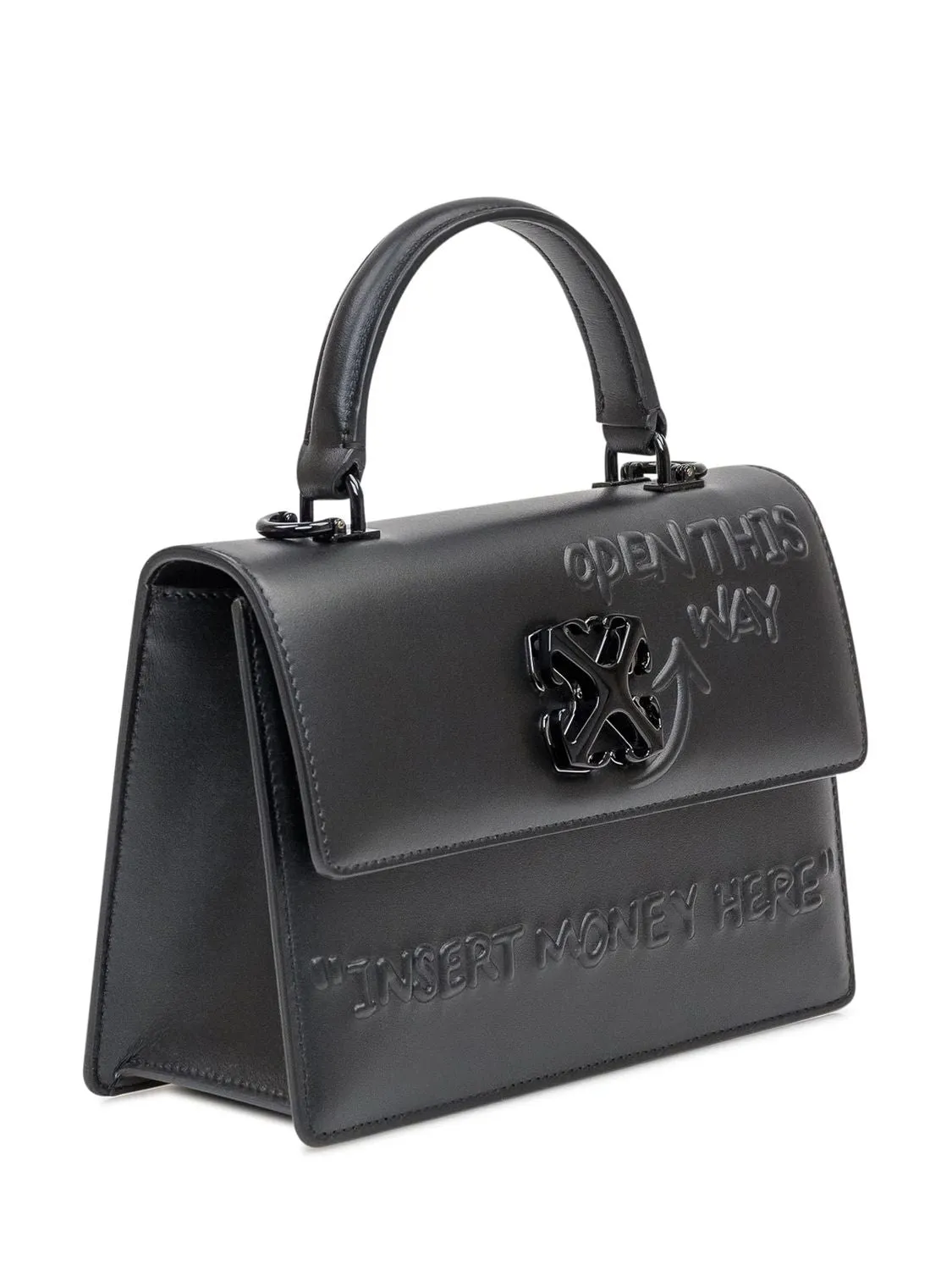 OFF-WHITE Elegant Mini Top Handle Leather Bag