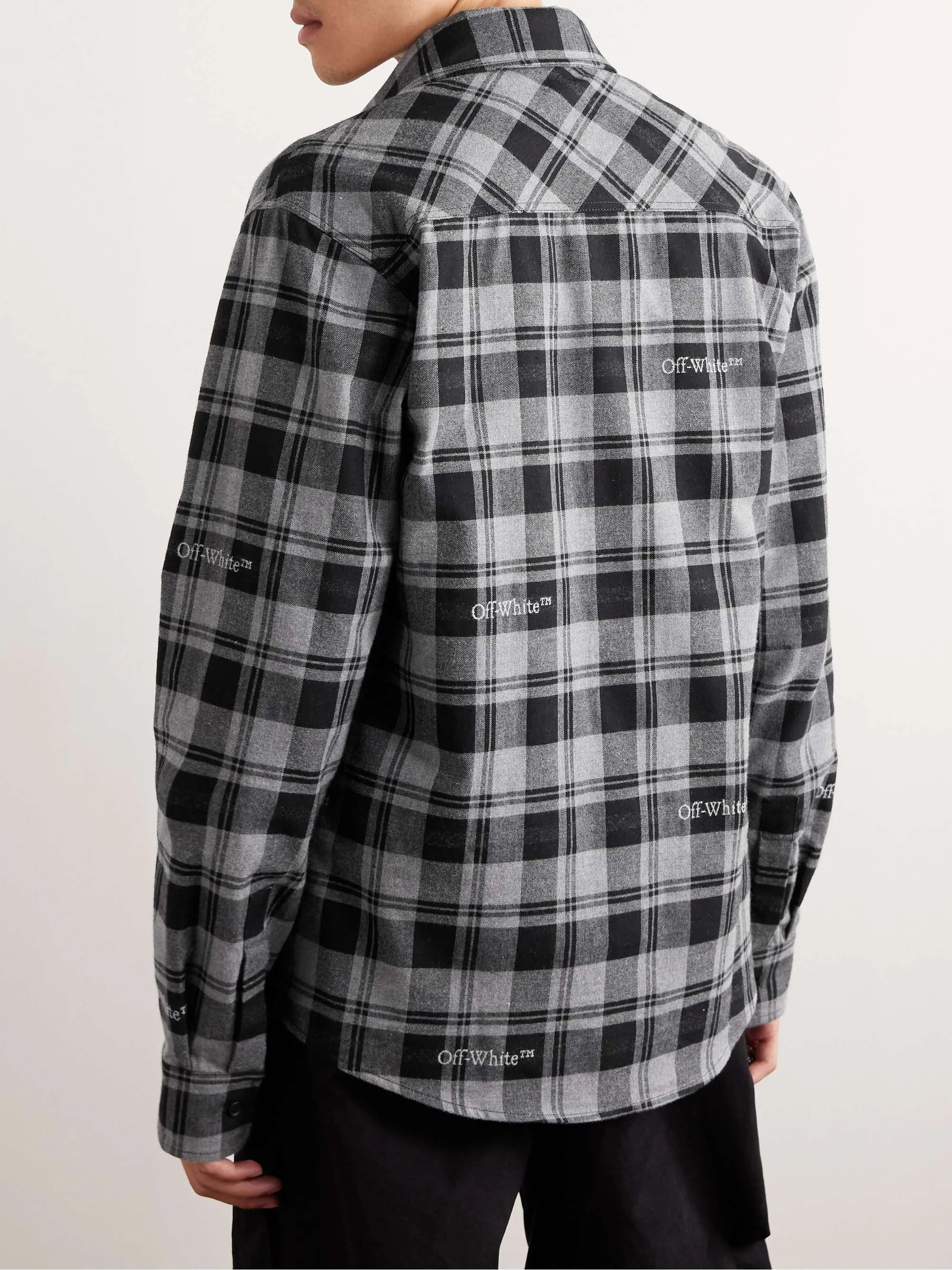 Off-White  |Tartan Street Style Long Sleeves Cotton Logo Shirts