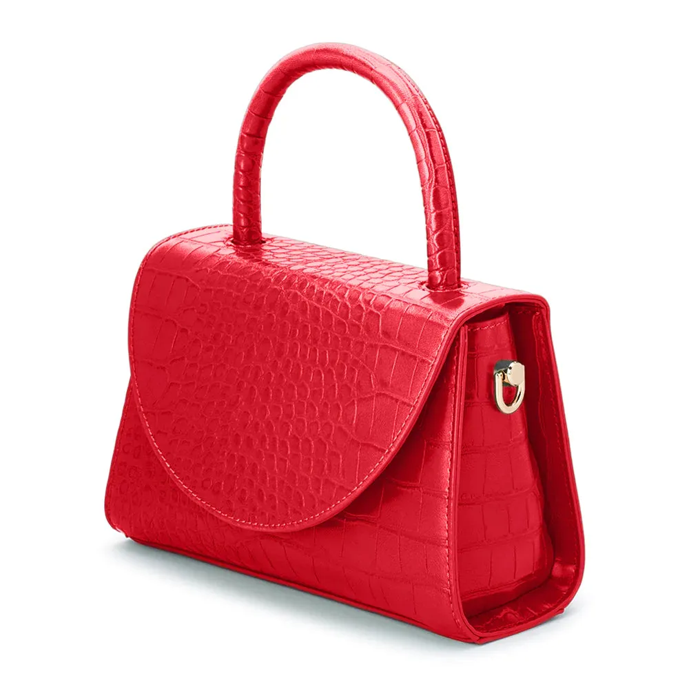 Olga Berg Nadia Top Handle Bag - Red