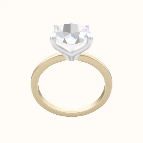 Open Solitaire Engagement Ring With Petal Four Prong Head