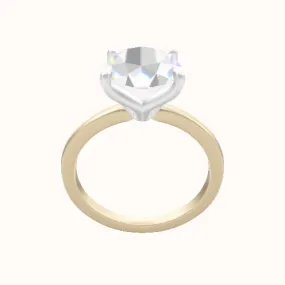 Open Solitaire Engagement Ring With Petal Four Prong Head