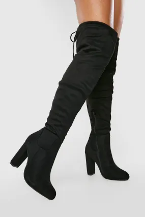 Over The Knee Tie Back Padded Boots