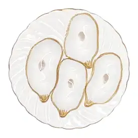 Oyster Plate with Gold Trim - (four colors)