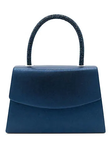 Paradox London Navy Shimmer ’Damelza’ Top Handle Bag