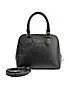 Paradox London Opera Black Faux Leather Top Handle Tote Bag