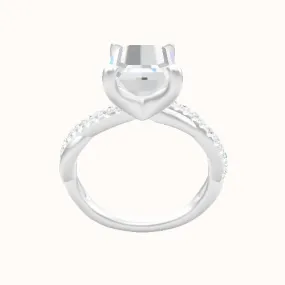 Pave Rope Engagement Ring With Four Prong Head