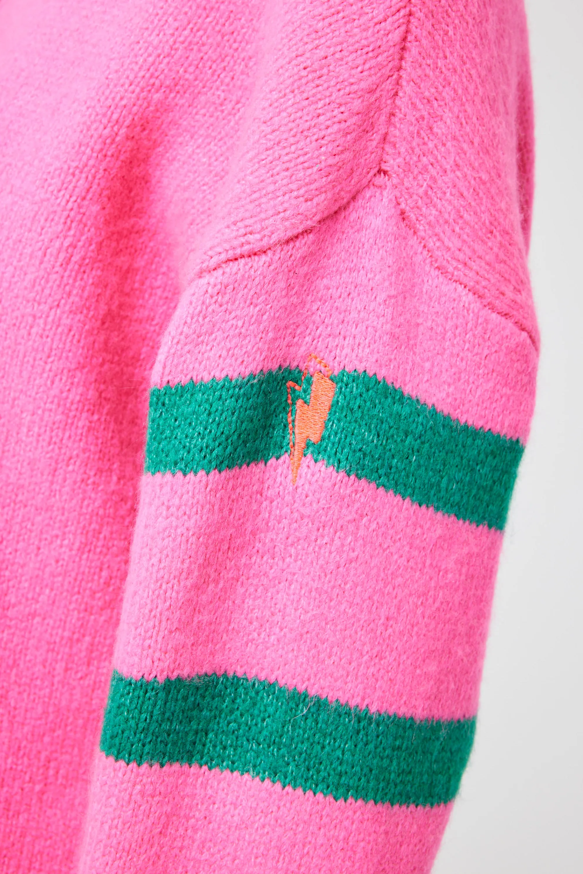 Pink and Green Stripe Cardigan