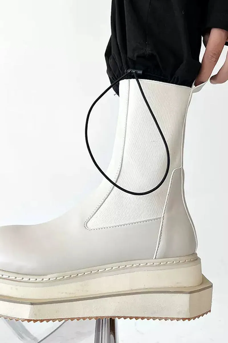 Platform Motorcycle Chelsea Boots