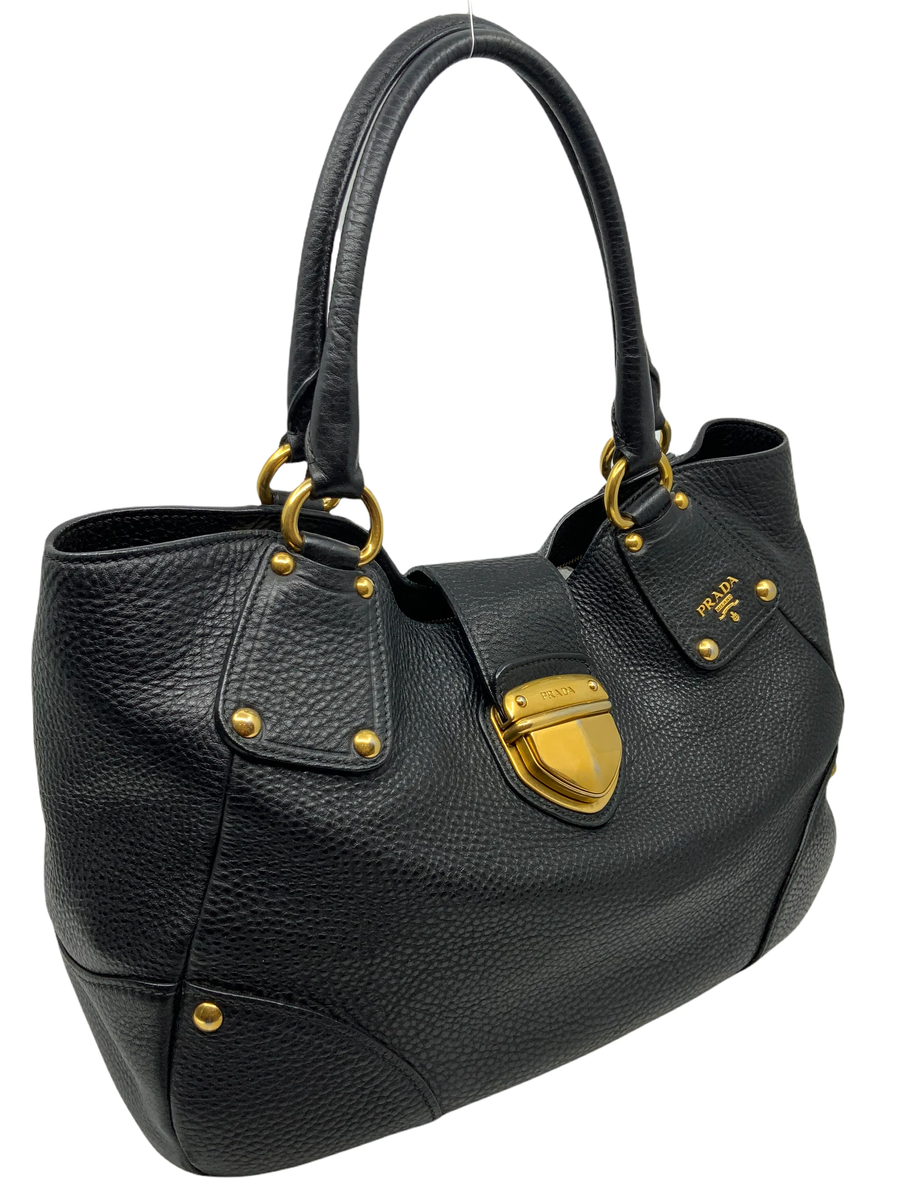 Prada Vitello Daino Top Handle Tote Bag