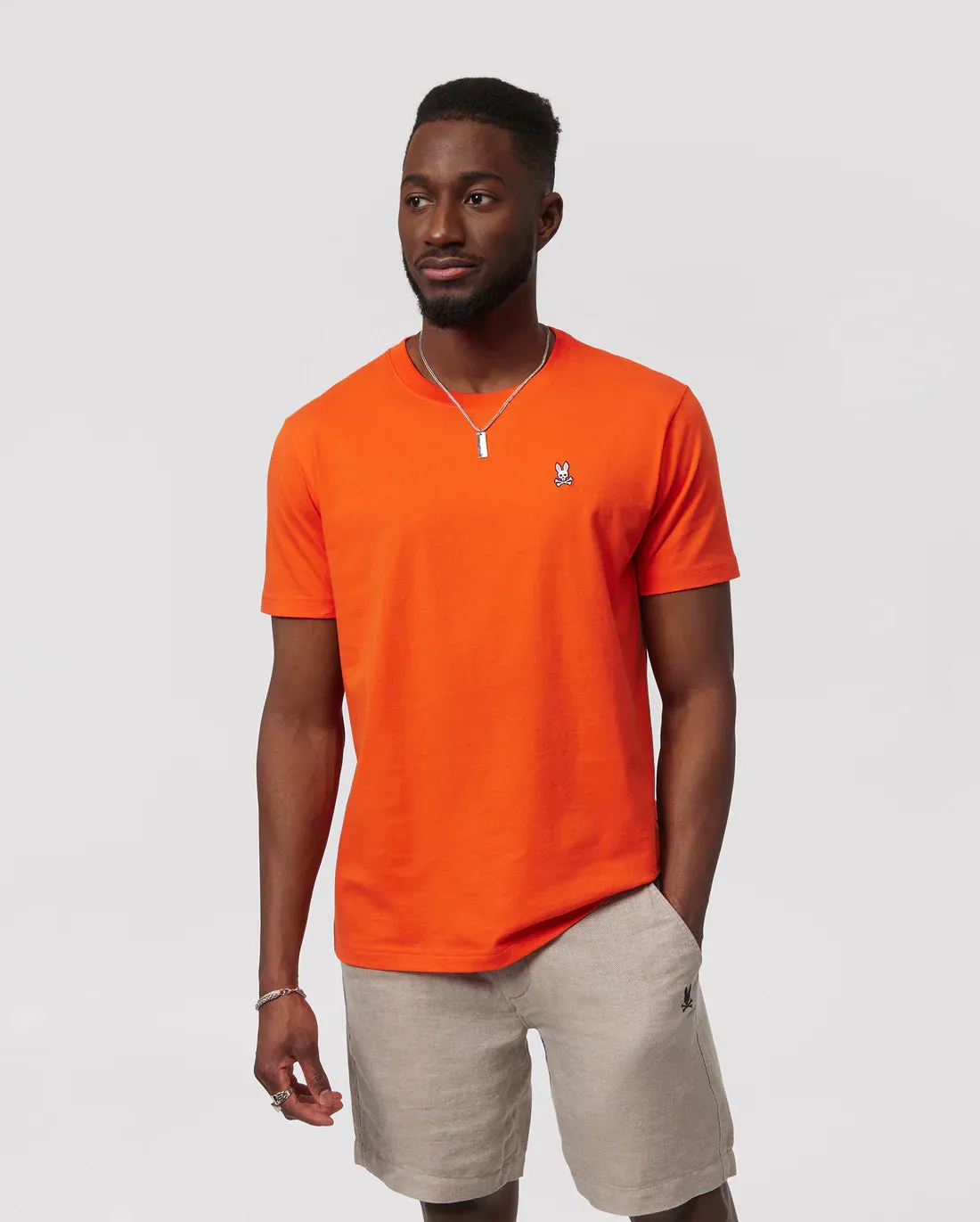 Psycho Bunny Men's Crew Neck Tee - Tangerine Tango