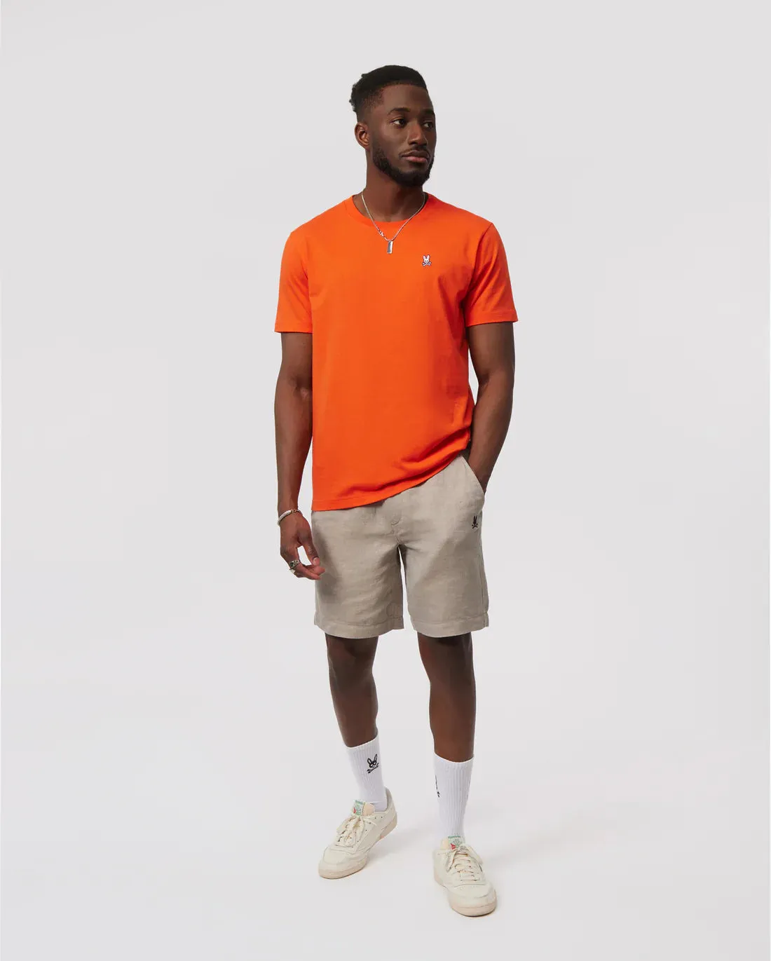 Psycho Bunny Men's Crew Neck Tee - Tangerine Tango