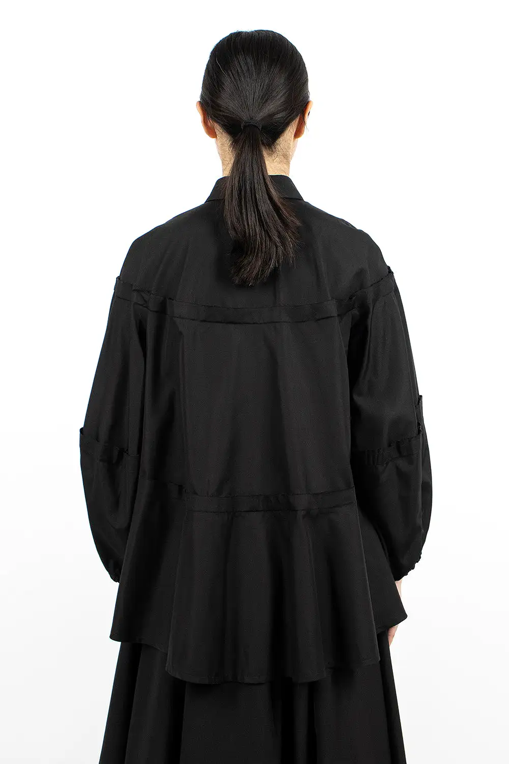 Raw Cut Panel Shirt Black