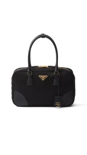 Re-Edition 1978 Medium Re-Nylon and Saffiano Leather Two-Handle Bag - Black