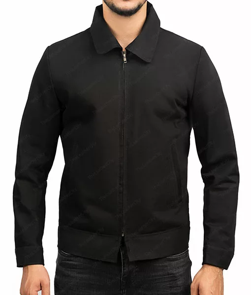 Reachers' Jack Reacher (Alan Ritchson) Black Shirt Collar Jacket | TLC