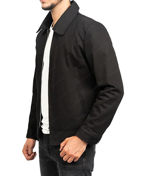 Reachers' Jack Reacher (Alan Ritchson) Black Shirt Collar Jacket | TLC