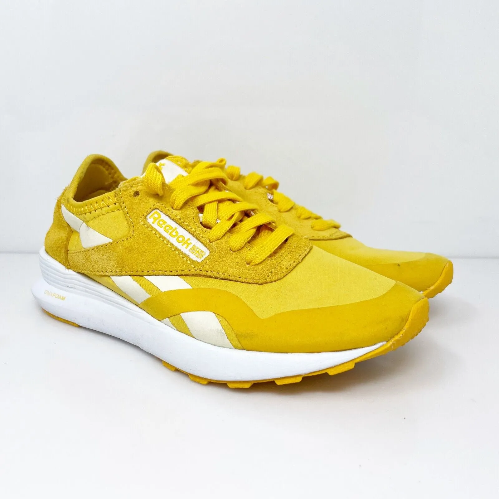 Reebok Womens Classic 059503 Yellow Running Shoes Sneakers Size 5