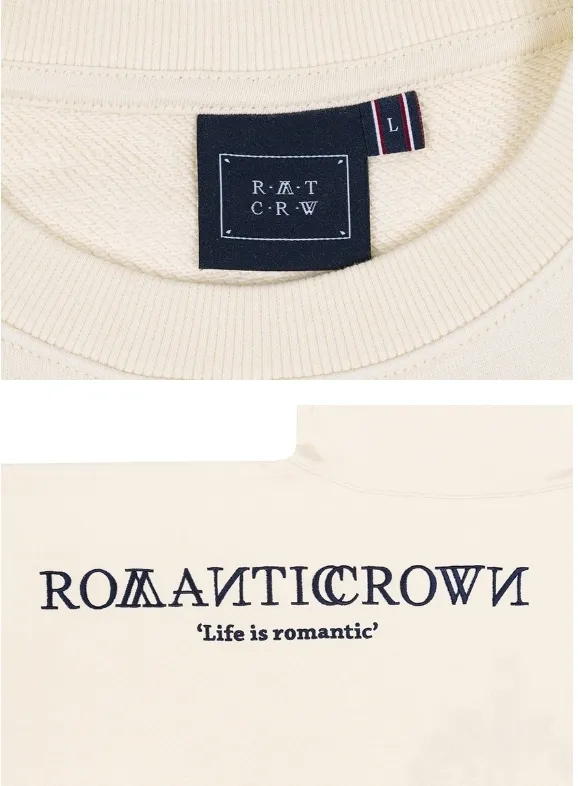 ROMANTIC CROWN  |Unisex Street Style Collaboration Long Sleeves Plain Cotton