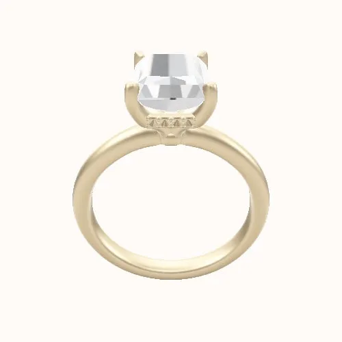 Rounded Solitaire Engagement Ring With Front set gallery Head