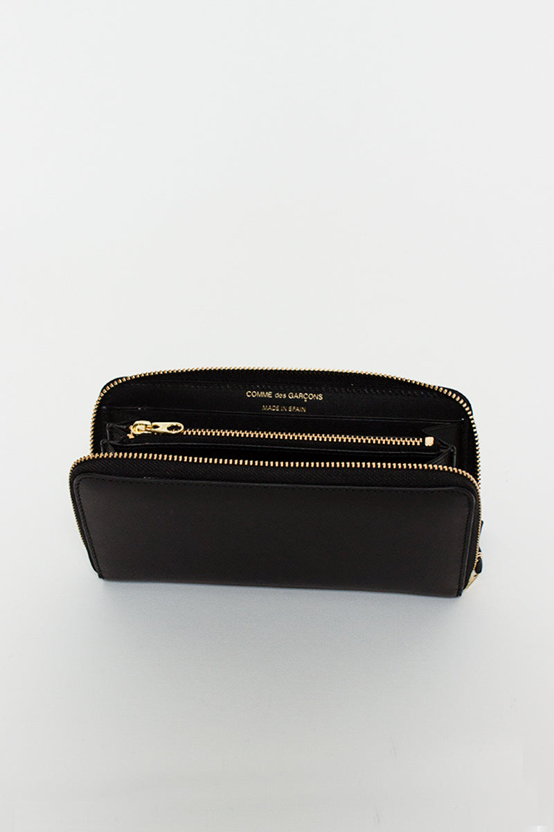 SA0111 Classic Compartment Leather Purse Black