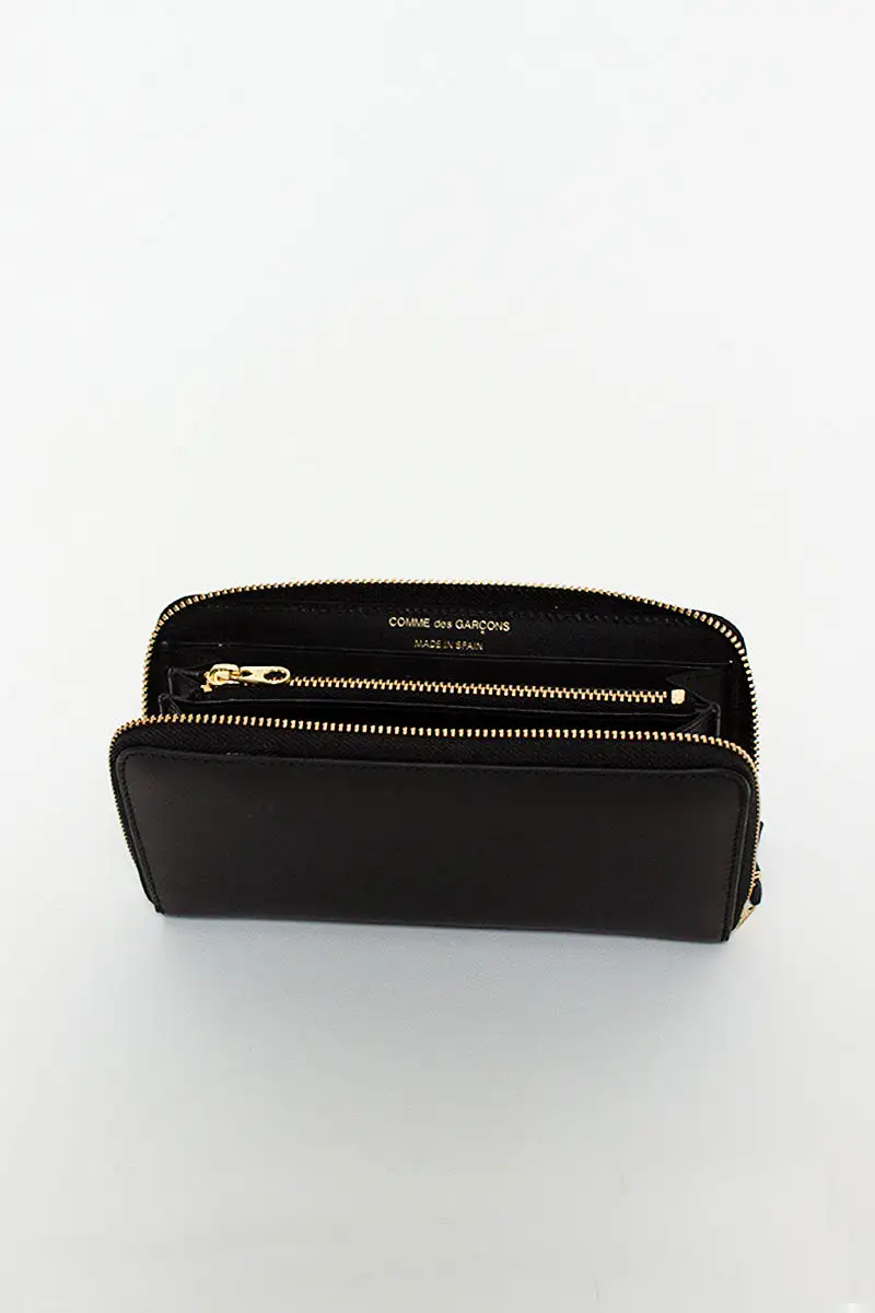 SA0111 Classic Compartment Leather Purse Black