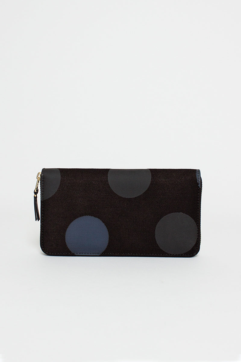 SA0111RD Classic Compartment Purse Black Dot