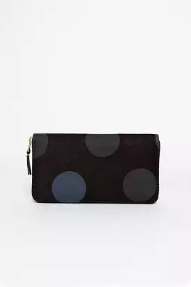 SA0111RD Classic Compartment Purse Black Dot