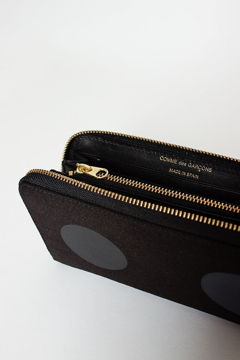 SA0111RD Classic Compartment Purse Black Dot