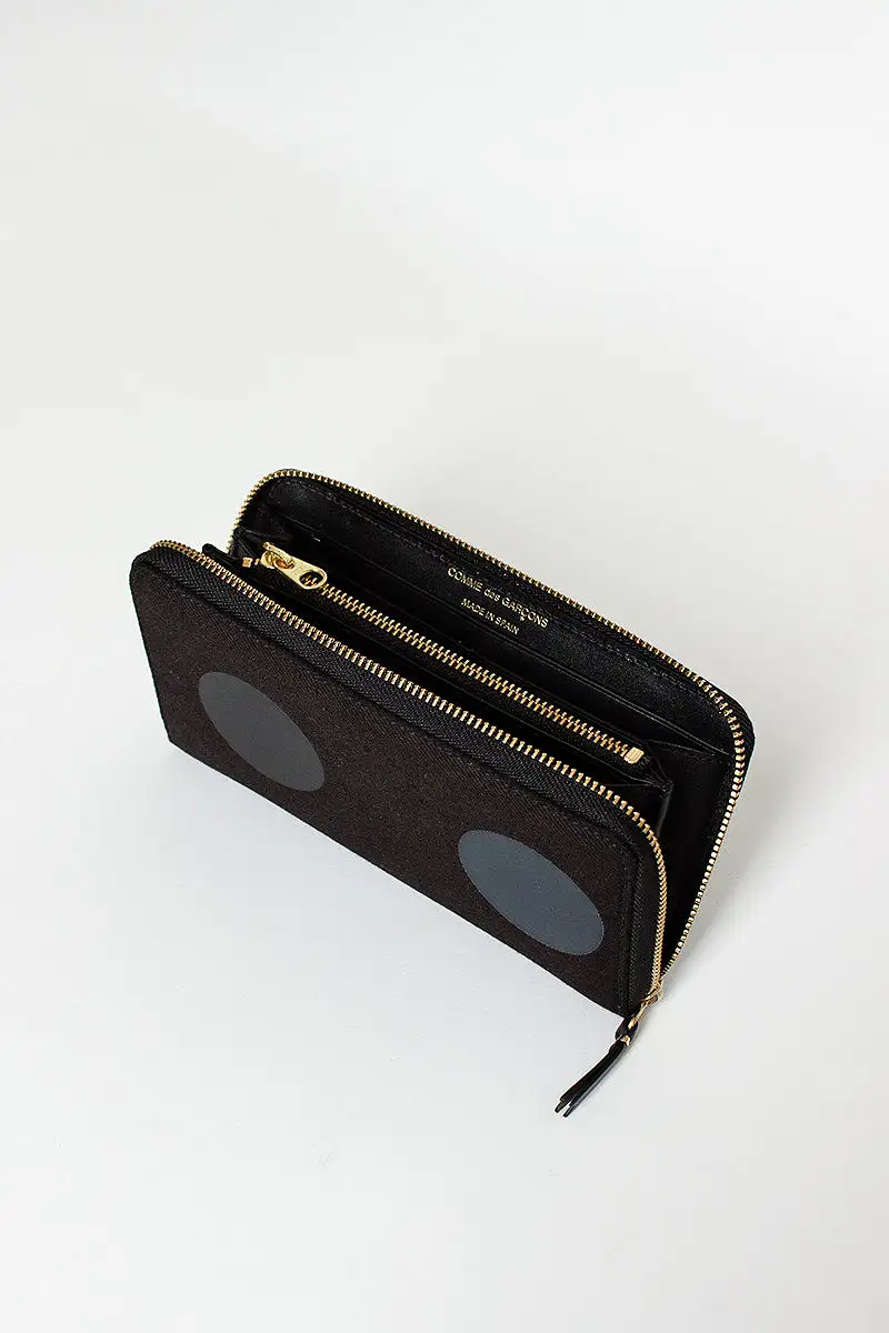 SA0111RD Classic Compartment Purse Black Dot