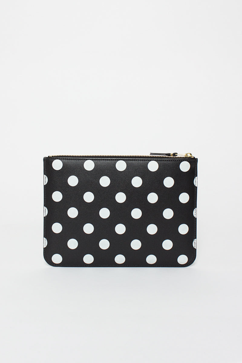 SA5100PD Black Leather Polka Dot Pouch