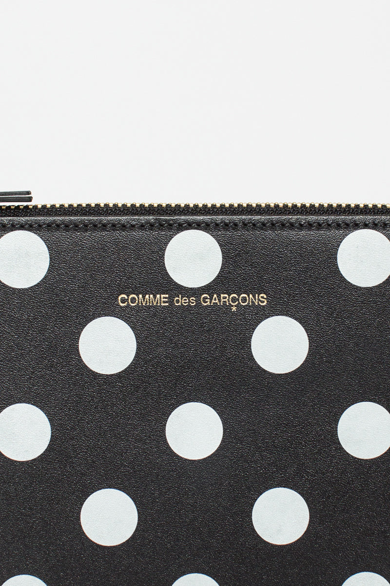 SA5100PD Black Leather Polka Dot Pouch