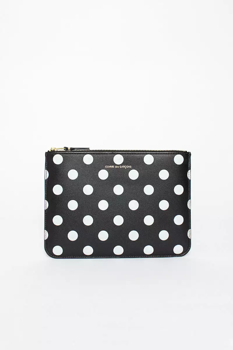 SA5100PD Black Leather Polka Dot Pouch