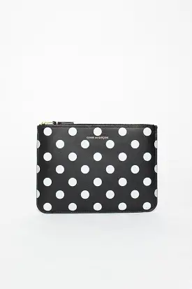 SA5100PD Black Leather Polka Dot Pouch