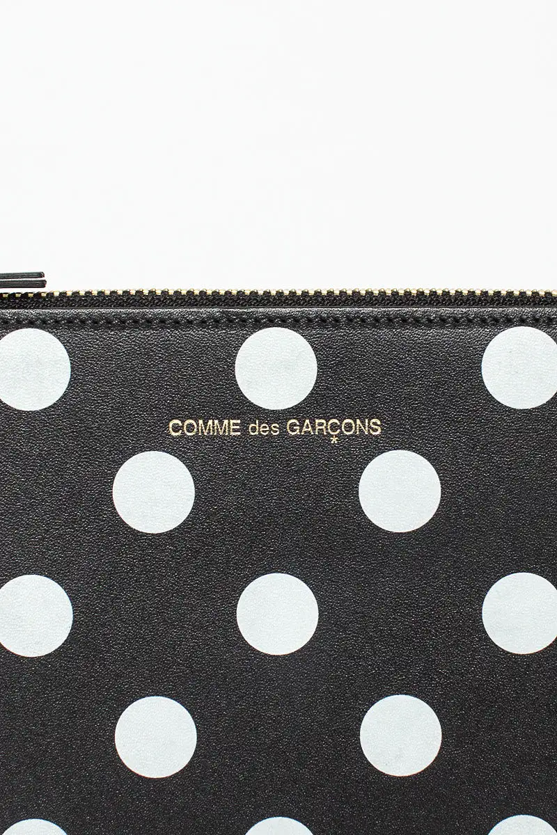 SA5100PD Black Leather Polka Dot Pouch