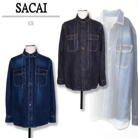 sacai  |Unisex Street Style Long Sleeves Plain Designers Shirts