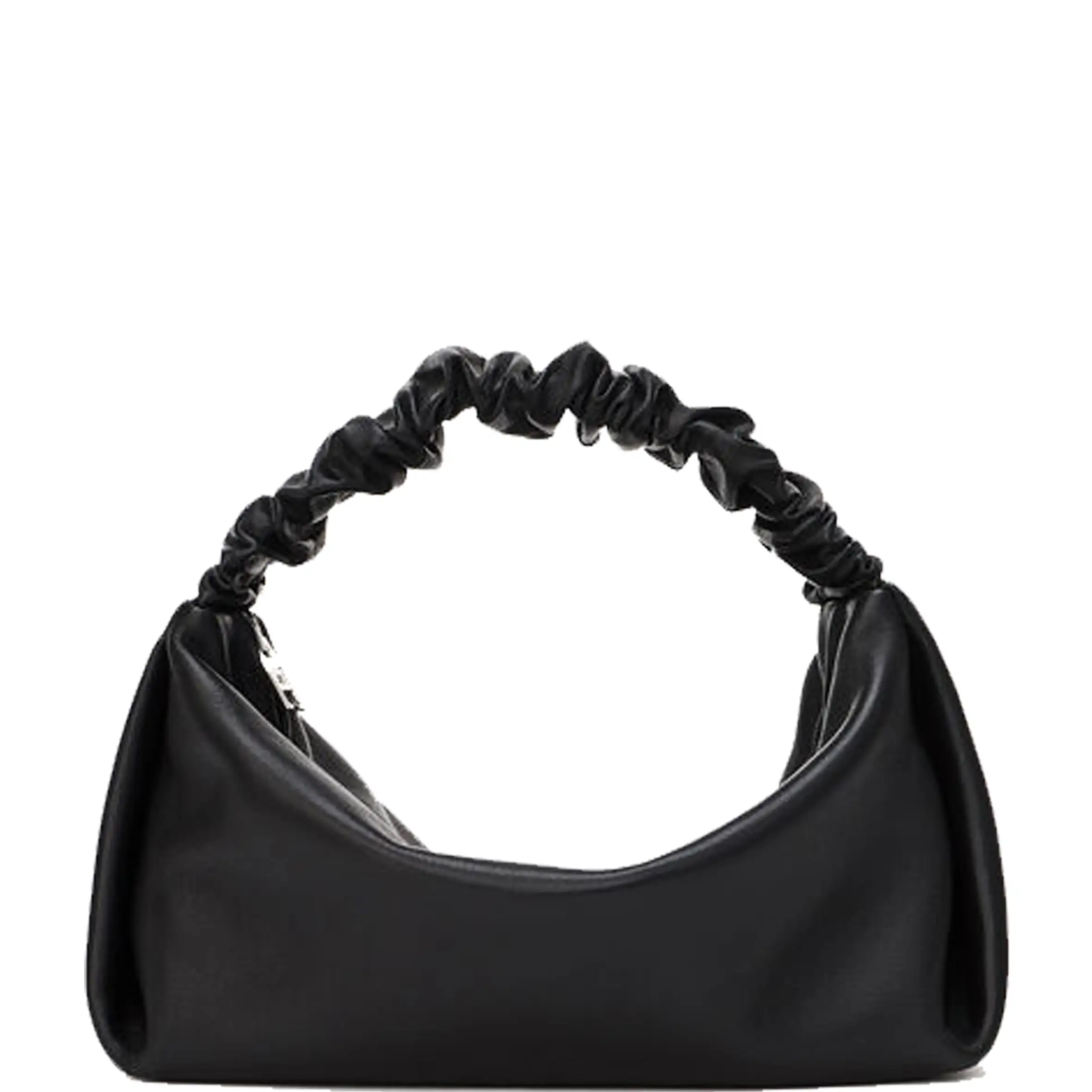 Scrunchie Leather Bag, Black