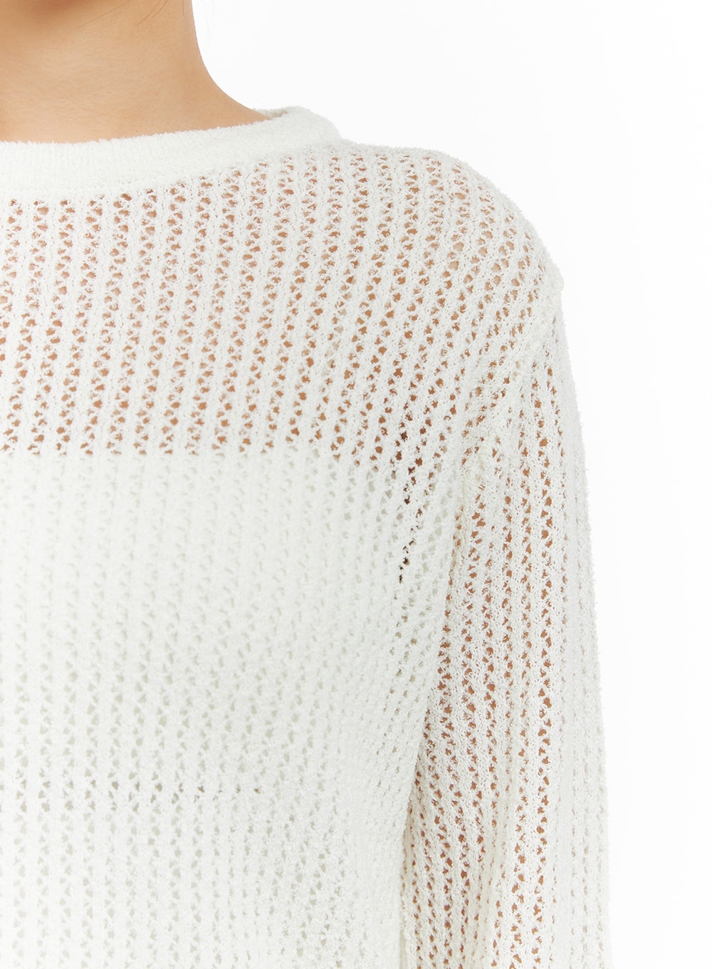 Sheer Mesh Knit Top CA415