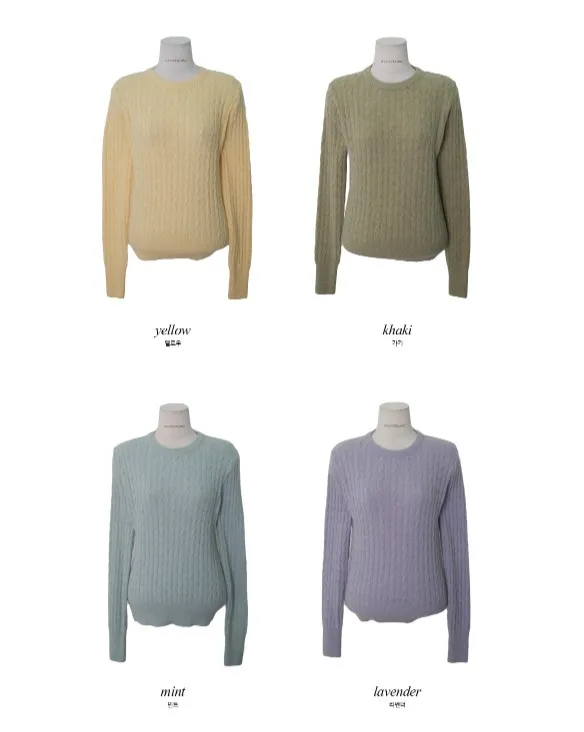 SHOPPERLAND  |Crew Neck Wool Nylon Long Sleeves Medium V-neck & Crew neck