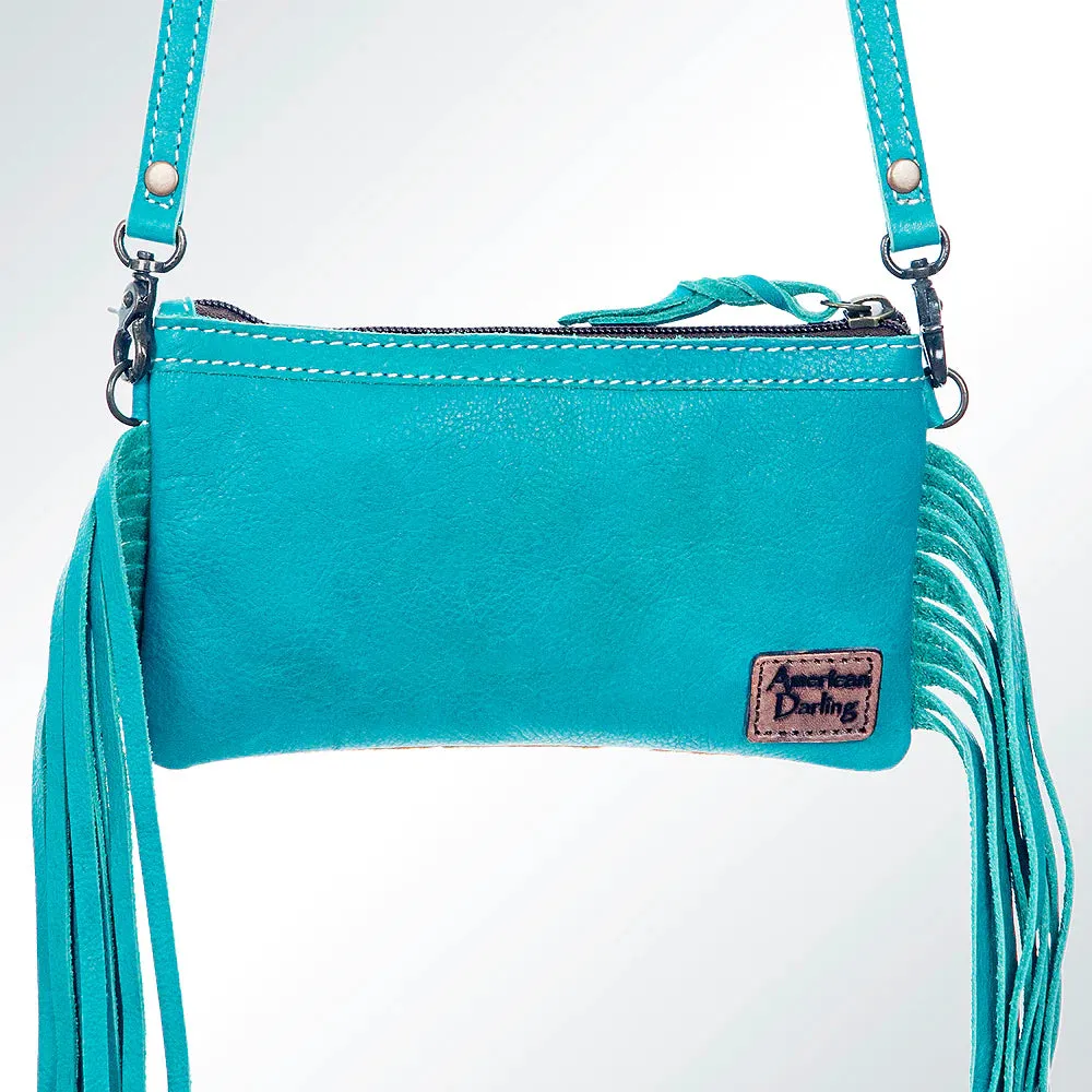 Simple Day Fringe Hair On Leather Sling Bag Wristlet