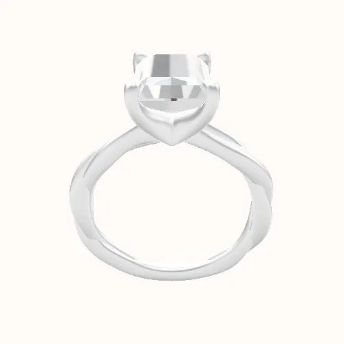 Solitaire Rope Engagement Ring With Four Prong Head