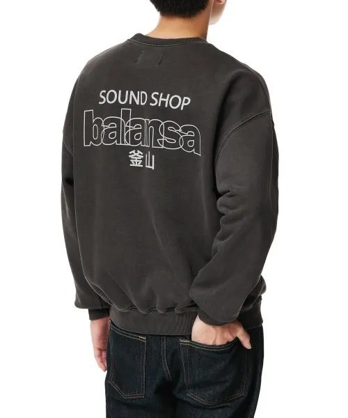 SOUND SHOP BALANSA  |Crew Neck Unisex Street Style Long Sleeves Cotton Logo